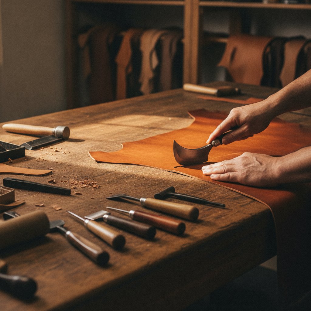 Leather backpack craftsmanship