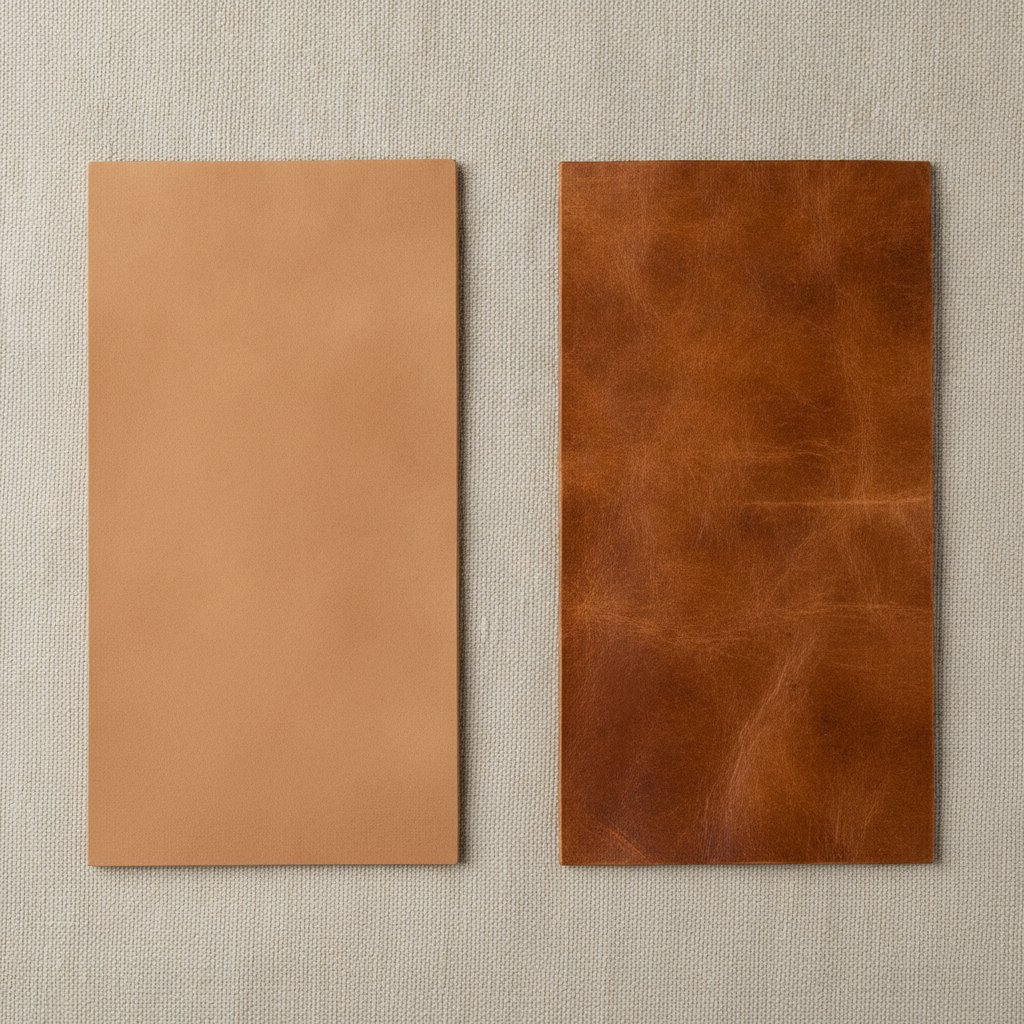 Vegetable tanned leather process